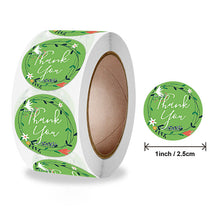 Load image into Gallery viewer, 2x500pcs Xmas Christmas  Stickers Roll Label Grass Green Floral Ring Thank You Envelope Gift

