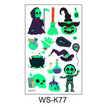 Lade das Bild in den Galerie-Viewer, 20PCs Eco-friendly Non-Toxic Children Cartoon Luminous Tattoo Stickers Halloween Carnival Party
