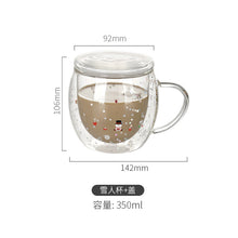 Lade das Bild in den Galerie-Viewer, Xmax Christmas Cup Gift Mingshangde Double-Layer Glass Cute Good-looking Milk Coffee
