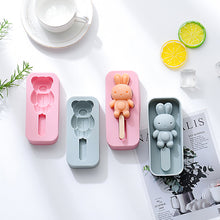 Load image into Gallery viewer, 2PC Silicone Mold Rabbit Bear Shape Silicone Mold Ice Tray Ice Cream Stick Mold
