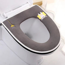 Load image into Gallery viewer, 3pcs Toilet Seat Household Plush Thickened Zipper Four Seasons  Waterproof Cute Toilet Seat Cover

