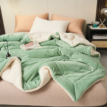 Load image into Gallery viewer, Double Layer Thick Lambskin Blanket Solid Color Composite Milk Flannel Blanket Coral Fleece Blanket
