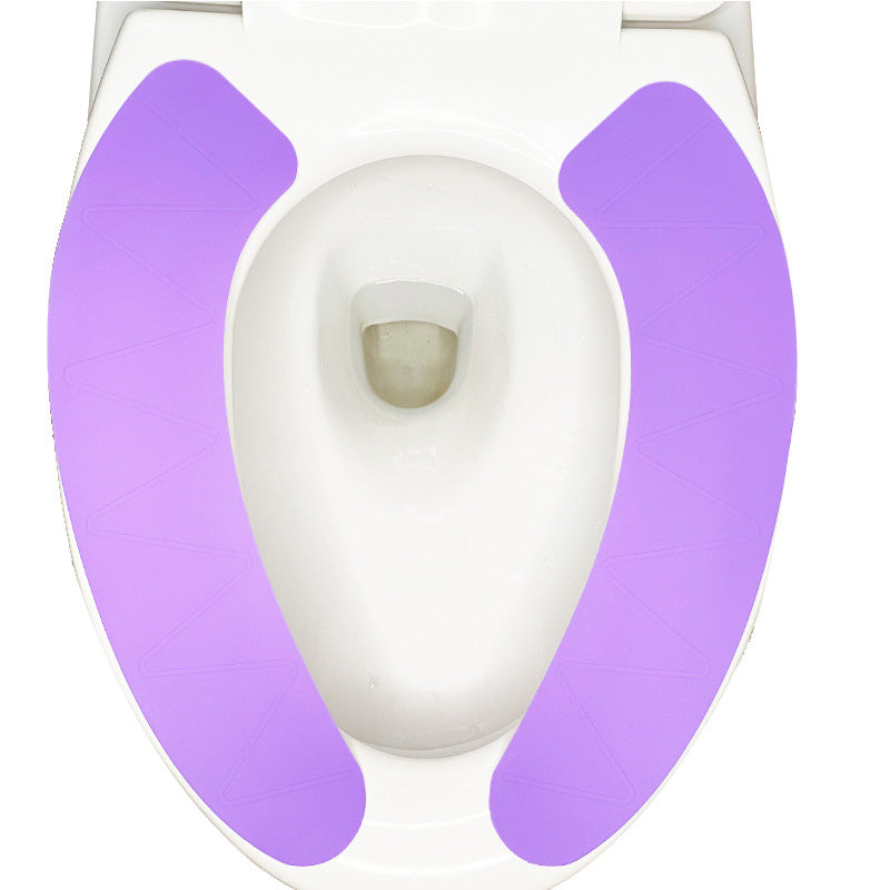 3pcs Toilet Seat Cover Pads Silica Gel   Self-Adhesive Electrostatic Adsorption   That Can Be Used Repeatedly