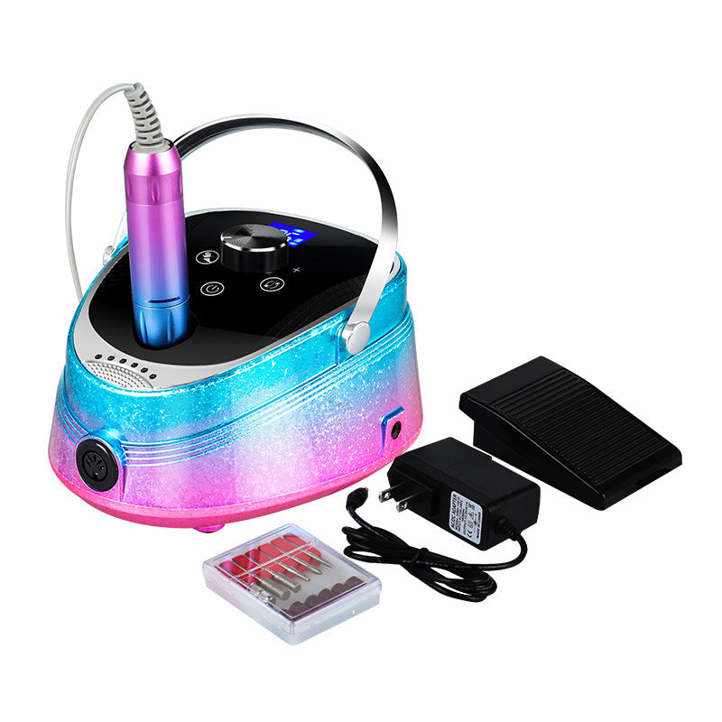 35000 Rotating Speed Ice Flower Gradient Color Rechargeable Nail Polishing Machine Low Noise