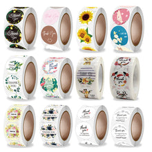 Load image into Gallery viewer, 2xXmas Christmas  Stickers Roll Label 500Pcs/ Thank You   1-Inch 25mm Combination Set
