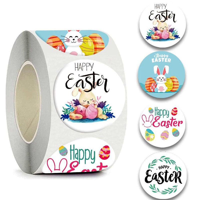 2x500pcs Christmas Xmas Easter Happy Color Laying Hen Bunny Paper Envelope Children's Toy Label tape