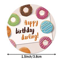 Load image into Gallery viewer, 2x500pcs Xmas Christmas  Stickers Roll Label 8 Pattern Bread Donut Happy Birthday  Birthday Cake
