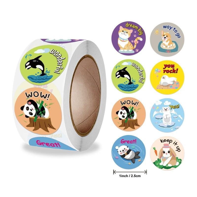 2x500pcs Christmas Xmas How Smart Well Done Great Work Fantastic Child Encouragement Sticker tape