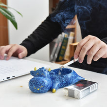 Load image into Gallery viewer, Ashtray Cartoon Cow  Cute Creative Social Dog Prevent Fly Ash Cylinder Resin Ashtray
