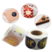 Load image into Gallery viewer, 2x500pcs Xmas Christmas  Stickers Roll Label 4 Colors Bronzing Thank You Envelope  Gift Packaging
