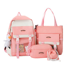 Lade das Bild in den Galerie-Viewer, Harajuku Large Capacity Four-Piece Set Middle School Students' Backpack College Students Bag
