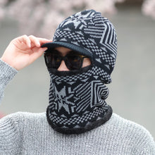 Lade das Bild in den Galerie-Viewer, Warm Winter Knit Beanie Hats Scarf Fleece-Lined Thermal Outdoor Cycling Cold Protection Men's Pullover Unisex
