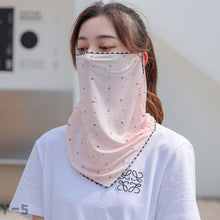 Lade das Bild in den Galerie-Viewer, 2PCs Ice Silk Ear Hanging Mask Breathable Face Towel Sunscreen Summer for Outdoor Cycling
