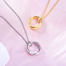 Lade das Bild in den Galerie-Viewer, S925 Silver Necklace Classic Mother Day Gift for Women and Girls Geometric Circle
