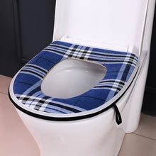 Load image into Gallery viewer, 3pcs Toilet Seat Cover Pads Linen Checks   Ferrule Household Thicker Four Seasons   Cushion
