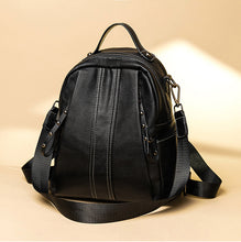Load image into Gallery viewer, Backpack Wide  Strap Litchi Pattern Korean Style Genuine Leather Backpack Travel shoulder bag

