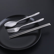 Lade das Bild in den Galerie-Viewer, 304 Stainless Steel Flatware Sets 2/3pcs Student Household Portable Chopsticks Spoon Kit
