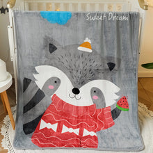Load image into Gallery viewer, Flannel Children's Blanket Double-Layer Thickened Cloud Blanket Cartoon Coral Fleece Blanket
