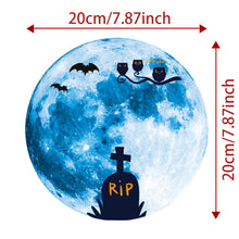 Lade das Bild in den Galerie-Viewer, 2PCs Halloween Wall Glass Decoration Blue Moon Glow Sticker
