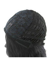 Load image into Gallery viewer, Women Wig Medium Long Curly Hair Black Gradient Silver Synthetic Wigs W156
