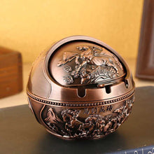 Lade das Bild in den Galerie-Viewer, Ashtray Personalized Trendy Home Living Room Prevent Fly Ash Style Sealed Imitation Pure Copper Ashtray

