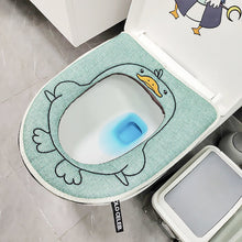 Load image into Gallery viewer, 3pcs Toilet Seat Cover Pads Linen   Summer Cartoon Elephant Breathable Zipper Closestool Cushion
