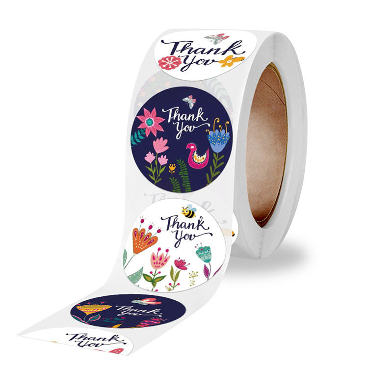 2x500pcs Xmas Christmas  Stickers Roll Label 6 Patterns Mandarin Duck Thank You Father Mother's Day Tape