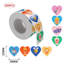 Load image into Gallery viewer, 2x500pcs Christmas Xmas Love Cartoon Valentine&#39;s Day Valentine&#39;s Day Stickers tape
