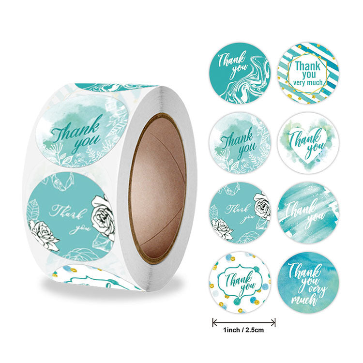 2x500pcs Xmas Christmas  Stickers Roll Label 8 Kinds of Flower Ring Pattern Thank You Envelope Wedding Goods