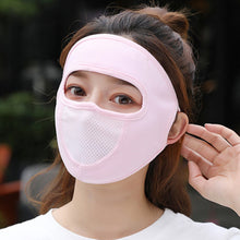 Lade das Bild in den Galerie-Viewer, 2PCs Ear-Mounted Sunscreen Mask Cover Full Face Summer Breathable Ice Silk Face Mask
