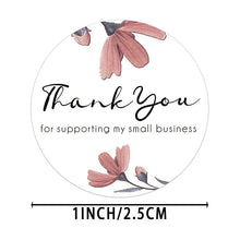 Load image into Gallery viewer, 2x500pcs Xmas Christmas  Stickers Roll Label Flower Thank You  Supporting My Small Business
