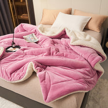 Load image into Gallery viewer, Double Layer Thick Lambskin Blanket Solid Color Composite Milk Flannel Blanket Coral Fleece Blanket

