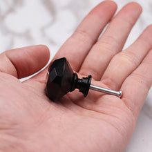 Load image into Gallery viewer, 10Pcs Black Crystal Diamond Handle Single Hole 30mm Furniture Handle Wardrobe Drawer Door Handle
