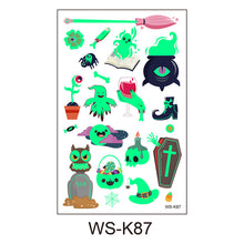 Lade das Bild in den Galerie-Viewer, 20PCs Eco-friendly Non-Toxic Children Cartoon Luminous Tattoo Stickers Halloween Carnival Party
