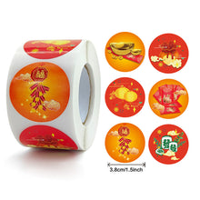 Load image into Gallery viewer, 2x500pcs Christmas Xmas Do Safe Trip Daily Gold, There Are More Red Envelope Stickers Every Year tape
