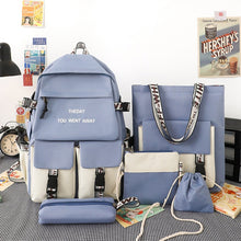 Load image into Gallery viewer, Backpack Five-Piece Schoolbag Fashion Korean   Junior High School Student Schoolboy   Middle School Student
