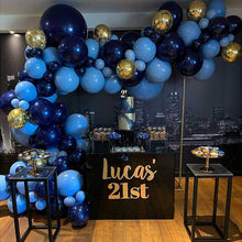 Load image into Gallery viewer, 105pcs Night Blue Balloon Set Sequined Balloon Chain Party Wedding Decoration
