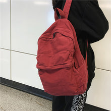 Lade das Bild in den Galerie-Viewer, Middle School Student Japanese Vintage Canvas Backpack College Student Vintage Style Backpack Female
