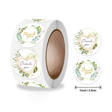 Load image into Gallery viewer, 2x500pcs Xmas Christmas  Stickers Roll Label Plant Flower THANK YOU  Your Love Baking Gift Stick  Paper Adhesive Tape
