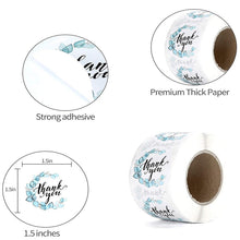 Load image into Gallery viewer, 2x500pcs Xmas Christmas  Stickers Roll Label Blue Lace Thank You Gift Envelope Valentine&#39;s Day  Tape
