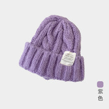 Lade das Bild in den Galerie-Viewer, Warm Winter Knit Beanie Hats Pure Color Japanese Wool Women Korean Style Ear Protection Unisex
