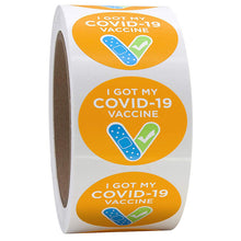 Load image into Gallery viewer, 2x500pcs Xmas Christmas  Stickers Roll Label High Adhesive Waterproof I Got My Covid-19 Vacuum Vaccine Mark Vaccination  Tape

