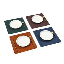 Load image into Gallery viewer, 2PCs Simple Positive and Negative Two-Color Leather Placemat Non-Slip Waterproof Insulation Household Restaurant
