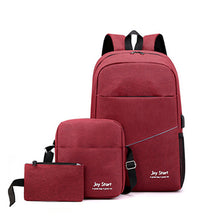 Lade das Bild in den Galerie-Viewer, Backpack Computer Bag Business Casual Notes Three-Piece Storage Bag  Student Schoolbag
