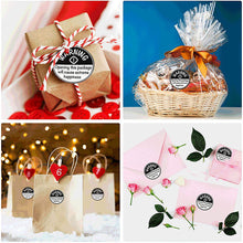 Load image into Gallery viewer, 2x500pcs Xmas Christmas  Stickers Roll Label Black and White Warning Opening This Package Will Cause Extreme Tags
