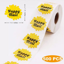 Load image into Gallery viewer, 2x500pcs Christmas Xmas Roll-up Special-Shaped Yellow Petal Happy Mail Sticker Self-Adhesive Gift Label tape
