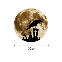 Lade das Bild in den Galerie-Viewer, 30cm Halloween Fluorescence Sticker Crow Death Ghost Hand Pumpkin Moon Show Window Decoration
