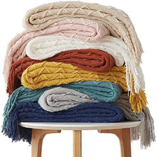 Lade das Bild in den Galerie-Viewer, Diamond Sofa Cover Cover Blanket Bed Blanket Knitted Blanket Air Conditioning Blanket Tassel Nap Blanket Blanket
