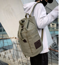 Lade das Bild in den Galerie-Viewer, Backpack travel Men Women Outdoor Travel Sports Water Bucket  Trend Canvas School shoulder bag
