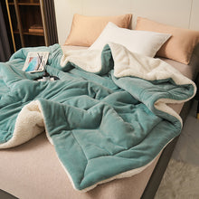 Load image into Gallery viewer, Double Layer Thick Lambskin Blanket Solid Color Composite Milk Flannel Blanket Coral Fleece Blanket
